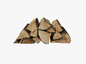 Split Fire wood logs 3D 模型