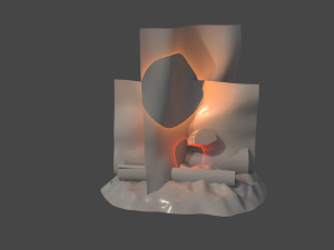 Split Fire wood logs 3D 模型