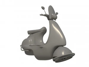3D Cartoon sci-fi hover vespa model 3D Model