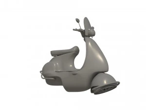 3D Cartoon sci-fi hover vespa model 3D Model