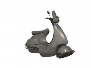 3D Cartoon sci-fi hover vespa model 3D Модель