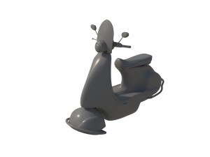 3D Cartoon sci-fi hover vespa model 3D Модель