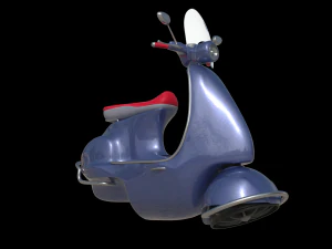 3D Cartoon sci-fi hover vespa model 3D Model