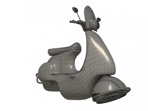 3D Cartoon sci-fi hover vespa model 3D Модель