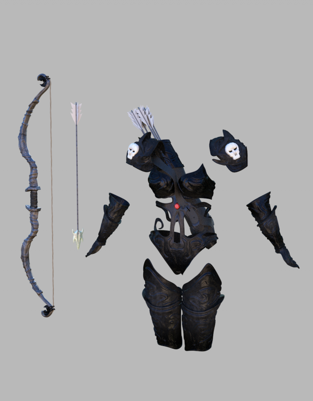 fantasy archers armor Modello 3D .c4d .max .obj .3ds .fbx .stl .blend 