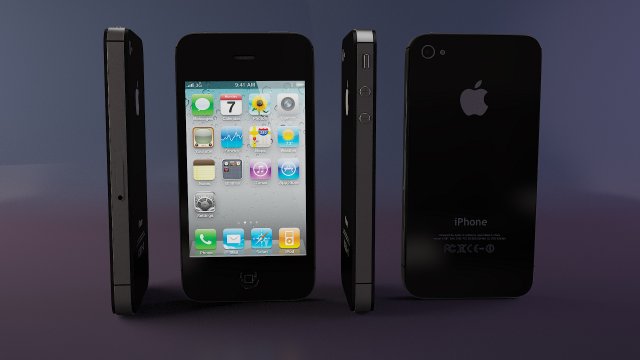iphone 4s 3D 모델 .c4d .max .obj .3ds .fbx .stl .blend 