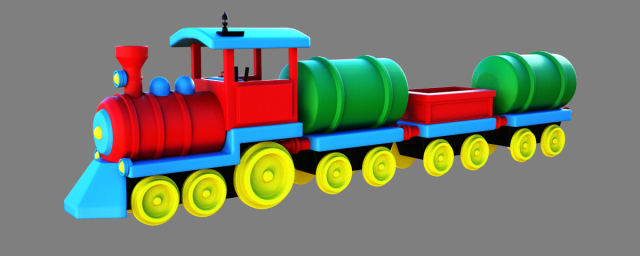 toy train 3D Model .c4d .max .obj .3ds .fbx .stl .blend 