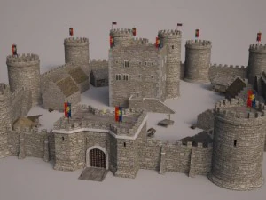 medieval castle set 3D Model