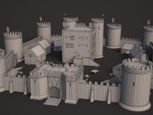 medieval castle set 3D Модель