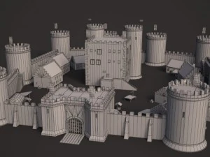 medieval castle set 3D Model