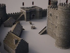 medieval castle set 3D Model