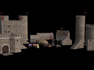 medieval castle set 3D Модель