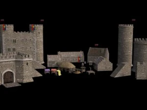 medieval castle set 3D Model