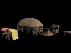medieval castle set 3D Model