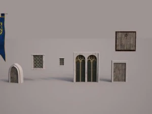 medieval castle set 3D Model