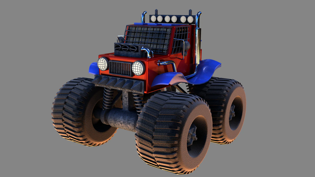 monster truck 3D Model .c4d .max .obj .3ds .fbx .stl .blend 