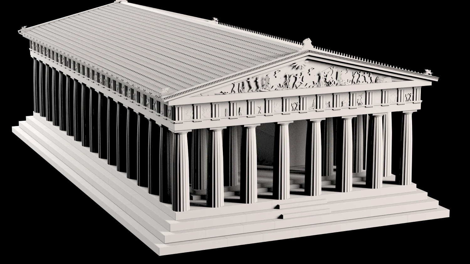 parthenon 3D Model .c4d .max .obj .3ds .fbx .stl .blend