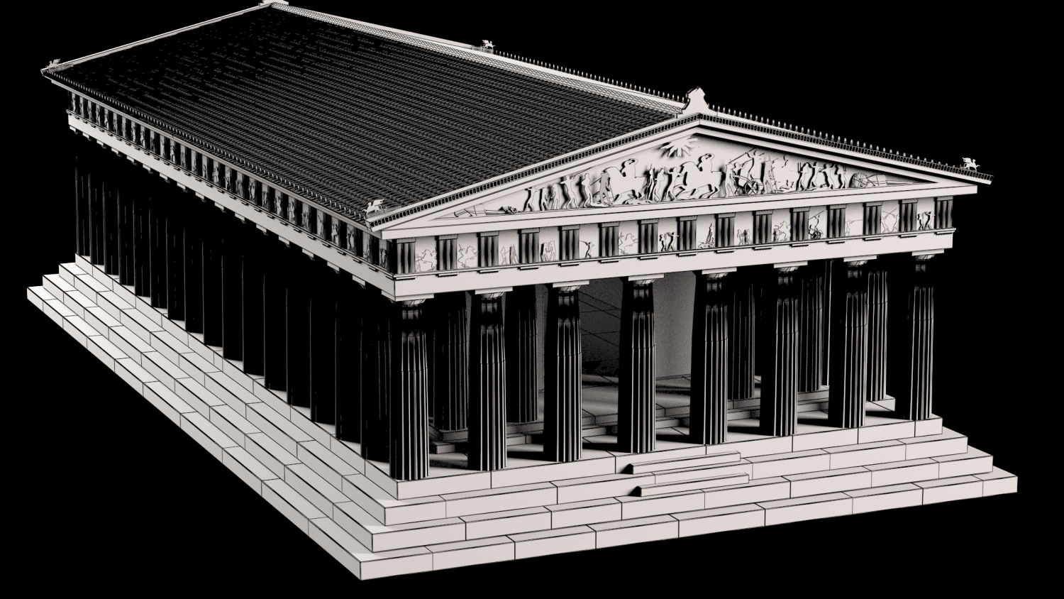 Греческий храм Парфенон из бумаги