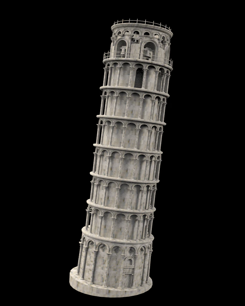 pisa tower 3D Model .c4d .max .obj .3ds .fbx .stl .blend