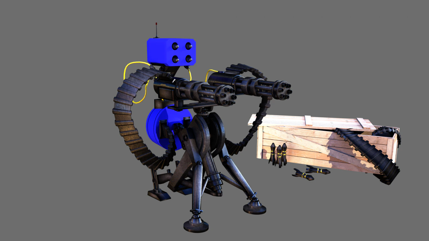 tf2 sentry with munition 3D Model .c4d .max .obj .3ds .fbx .stl .blend 