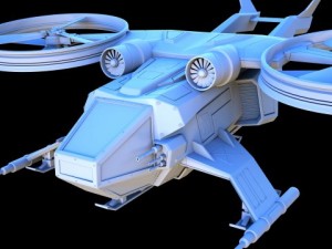 battle scifi helicopter 3D Model