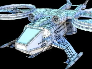 battle scifi helicopter 3D Model