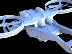 battle scifi helicopter 3D Model