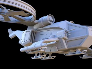 battle scifi helicopter 3D Model