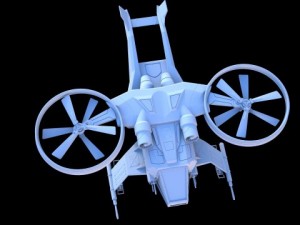 battle scifi helicopter 3D Model