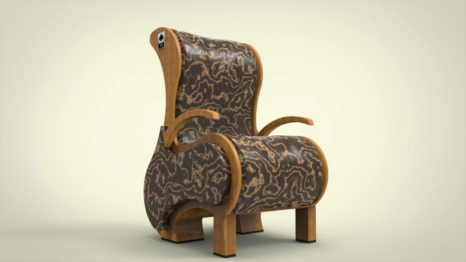 armchair 3D Model .c4d .max .obj .3ds .fbx .stl .blend 