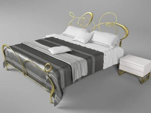 letto ghirigori di cantori Modello 3D