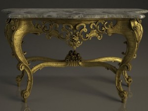 antique baroque classical console Modello 3D