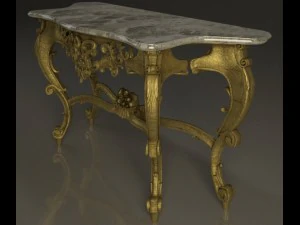 антикварная классическая консоль в стиле барокко 3D Модель