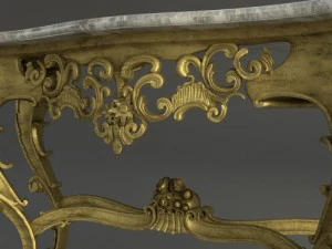 антикварная классическая консоль в стиле барокко 3D Модель