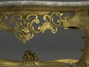антикварная классическая консоль в стиле барокко 3D Модель
