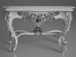 антикварная классическая консоль в стиле барокко 3D Модель