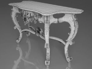 антикварная классическая консоль в стиле барокко 3D Модель