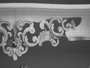 антикварная классическая консоль в стиле барокко 3D Модель