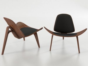 wegner shell chair 3D मॉडल