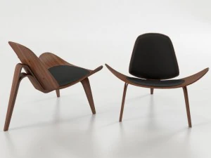 стул Wegner Shell 3D Модель