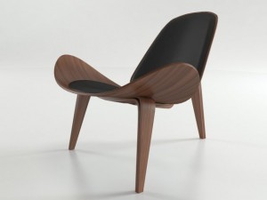 wegner shell chair 3D मॉडल