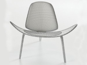 wegner shell chair 3D मॉडल