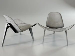 стул Wegner Shell 3D Модель