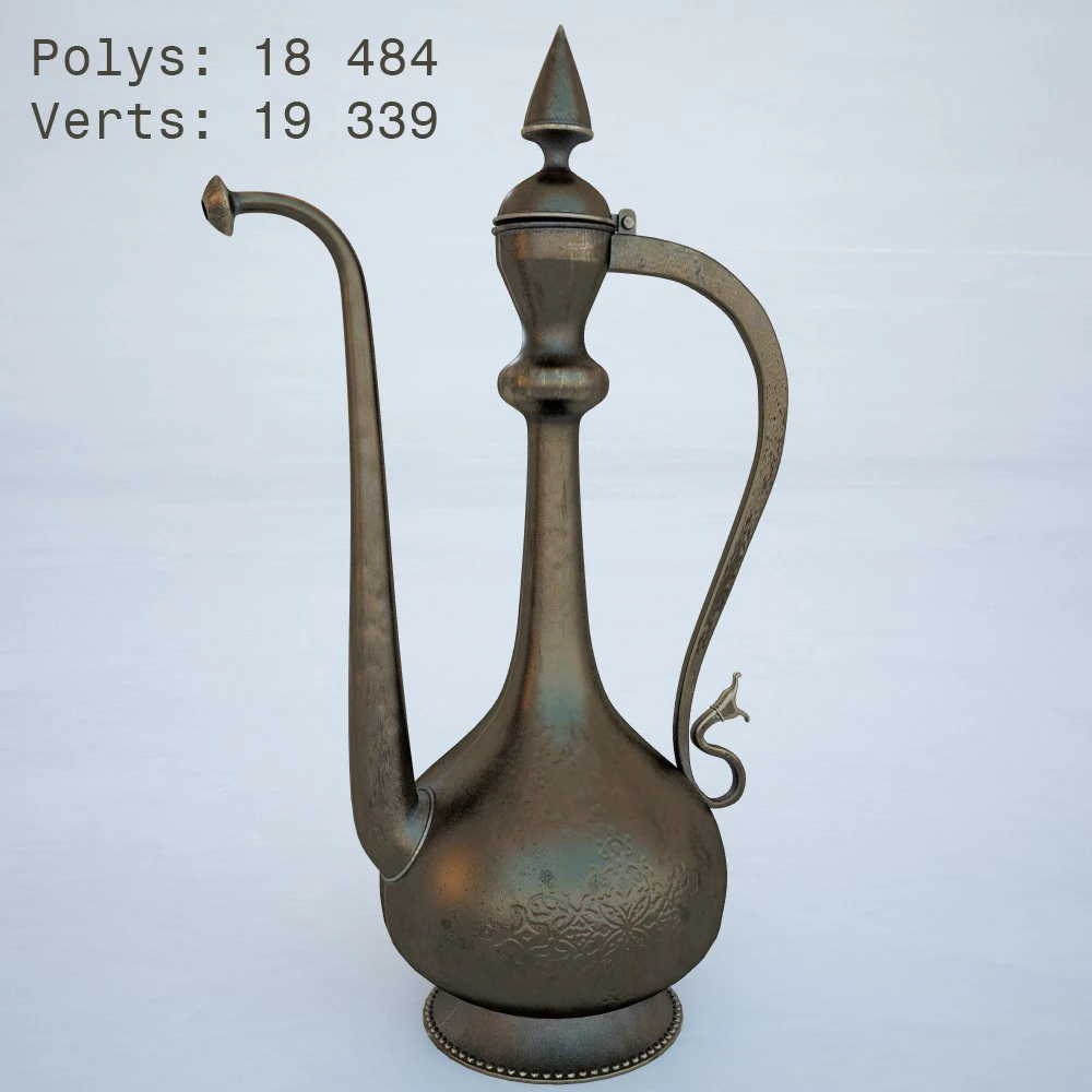 arabian jug 3D Model .c4d .max .obj .3ds .fbx .stl .blend 