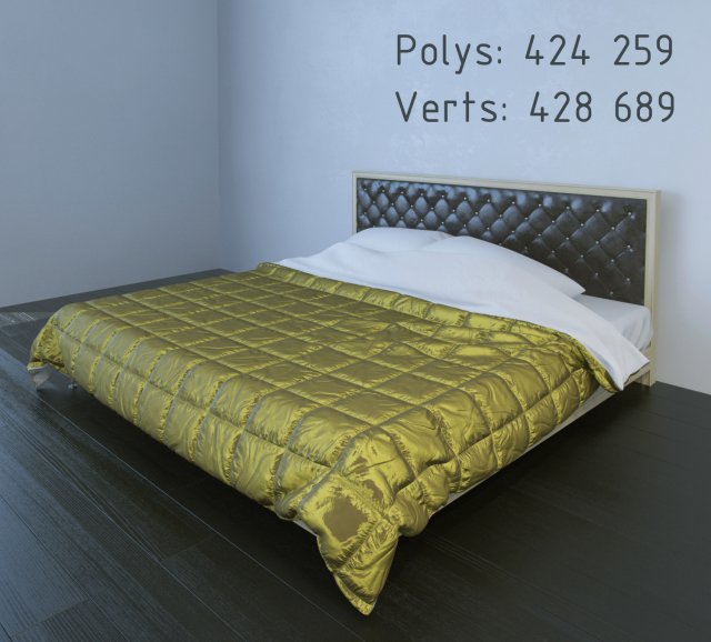 bed 3D Model .c4d .max .obj .3ds .fbx .stl .blend 