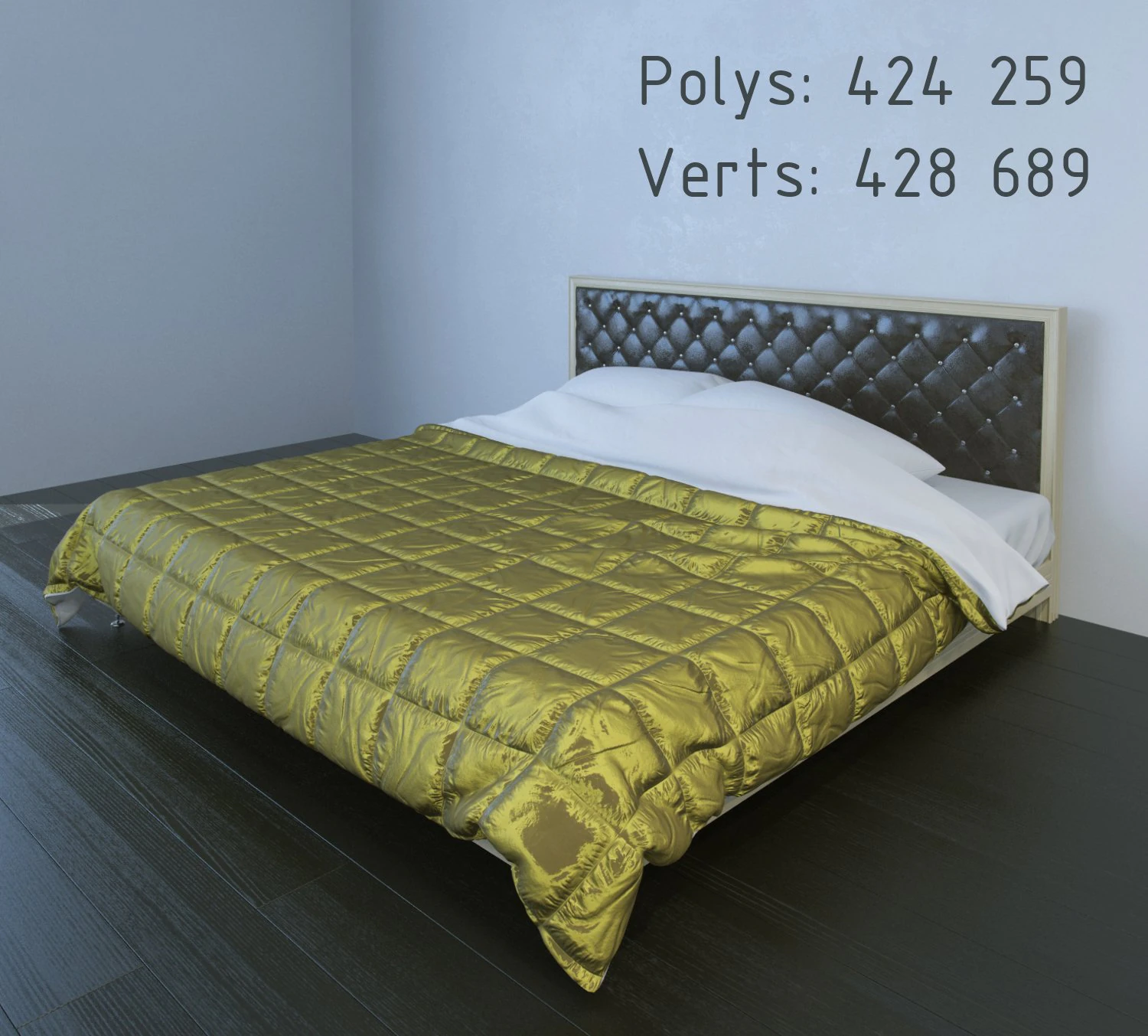 bed 3D Model .c4d .max .obj .3ds .fbx .stl .blend 