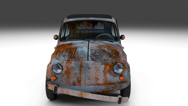 weathered fiat 500 nuova 3D 模型 .c4d .max .obj .3ds .fbx .stl .blend 