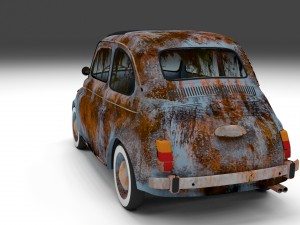 weathered fiat 500 nuova 3D 模型