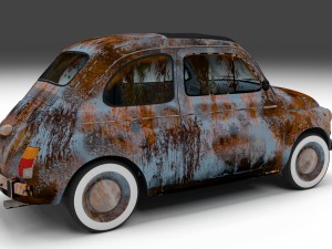 weathered fiat 500 nuova 3D 模型