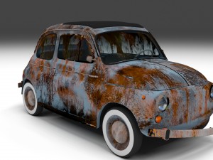 weathered fiat 500 nuova 3D 模型